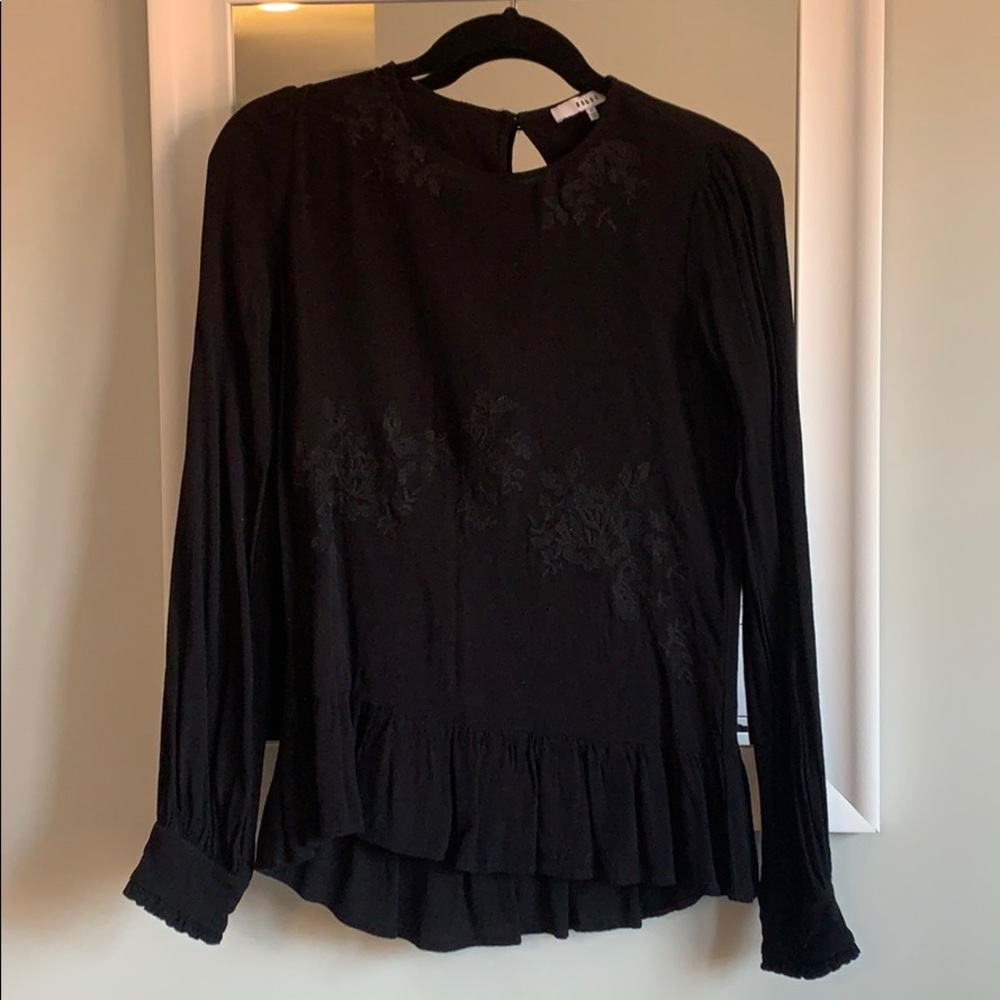Embroidered Peplum Top